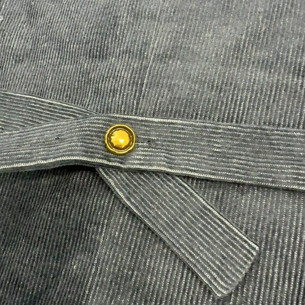 Unbranded Vest Womens M Navy Blue Corduroy Gold Button Back Cinch Waistcoat - Picture 5 of 6